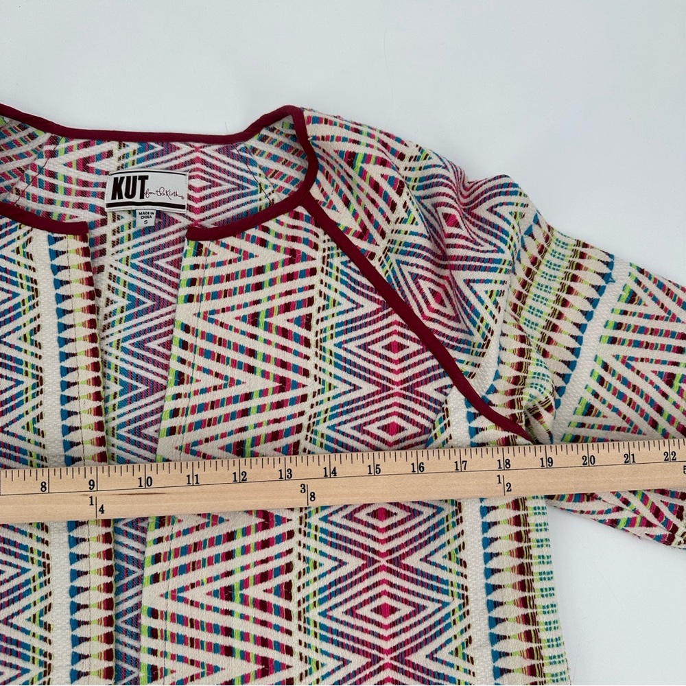 Kut from the Kloth Blazer Jacket Womens S Colorful Tapestry Open Short Length - Picture 8 of 11